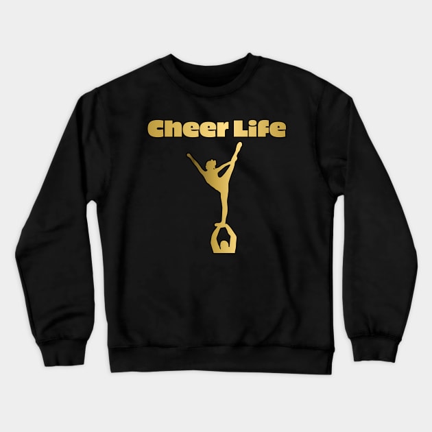 Cheer Life Design in Gold Crewneck Sweatshirt by PurposelyDesigned